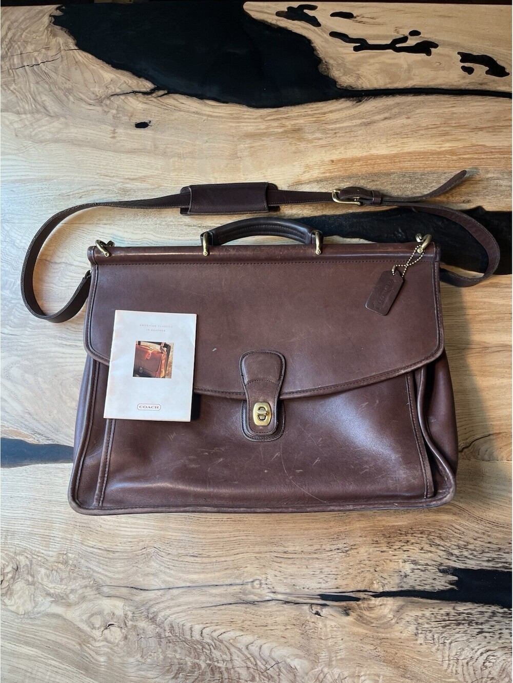 Coach Metropolitan Messenger Bag Briefcase Brown Leather Authentic Vintage